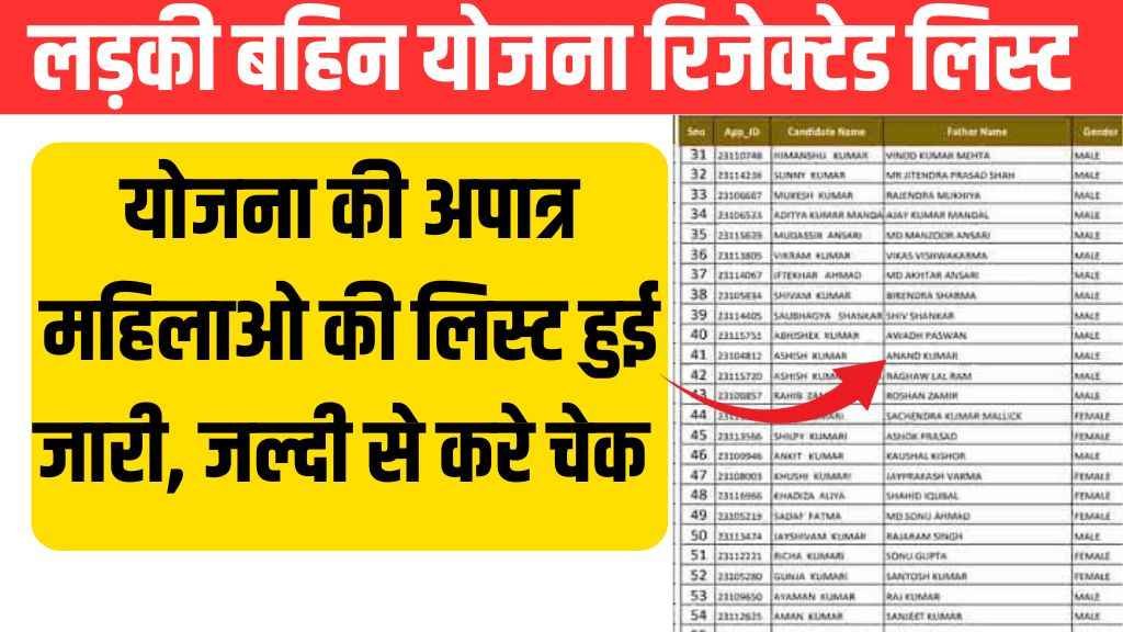 Ladki Bahin Yojana Rejected List